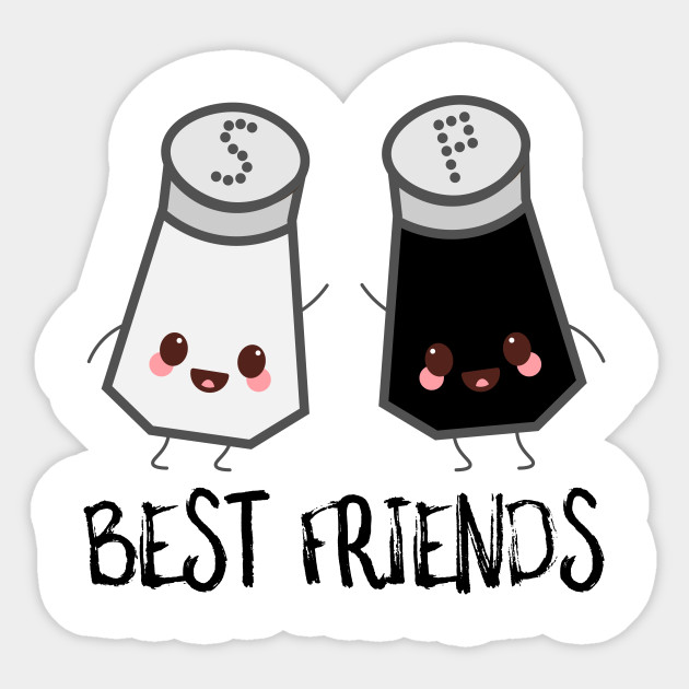 Salt And Pepper Best Friends Kawaii Food Characters Sticker TeePublic